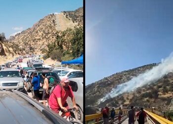 [VIDEO] Incendio forestal sorprende a miles de personas en el sector Las Compuertas del Río Colina.