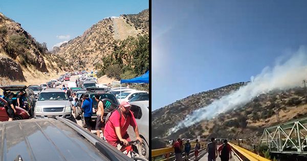 [VIDEO] Incendio forestal sorprende a miles de personas en el sector Las Compuertas del Río Colina.