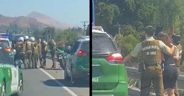 [VIDEO] Persecución de carabineros termina en choque y tres aprehendidos en el cruce de Chicureo.