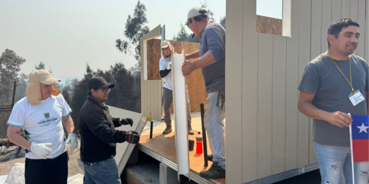 Damnificados por incendios forestales en el Biobío reciben las primeras casas de emergencia.