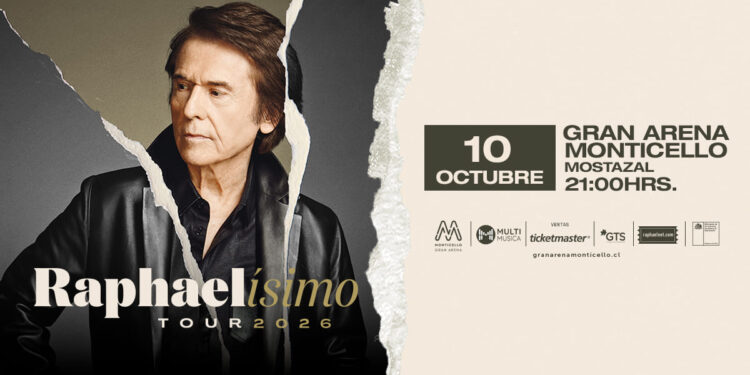 Raphael regresa a Chile con “Raphaelísimo” y confirma su concierto en el Gran Arena Monticello para octubre de 2026.