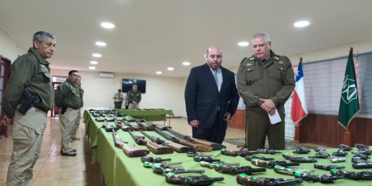Carabineros confiscó alrededor de 1.500 armas en la región de La Araucanía en 2025.