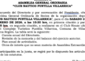 Convocatoria a la Asamblea del Club Náutico Puntilla Villarrica.