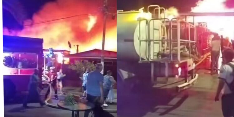 Incendio devasta cuatro casas en San Javier: Lesionado fue trasladado en camioneta municipal debido a la ausencia de ambulancia.