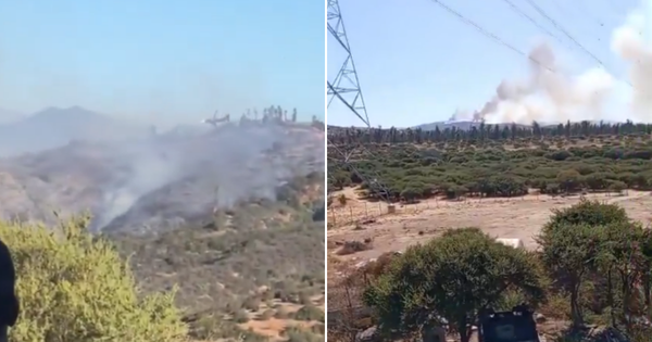 Incendio en Limache provoca Alerta Roja por peligro para sectores poblados.