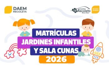 Salas cuna y jardines infantiles JUNJI abren las inscripciones 2026 en Recoleta para niñitas y niñitos de 0 a 4 años.
